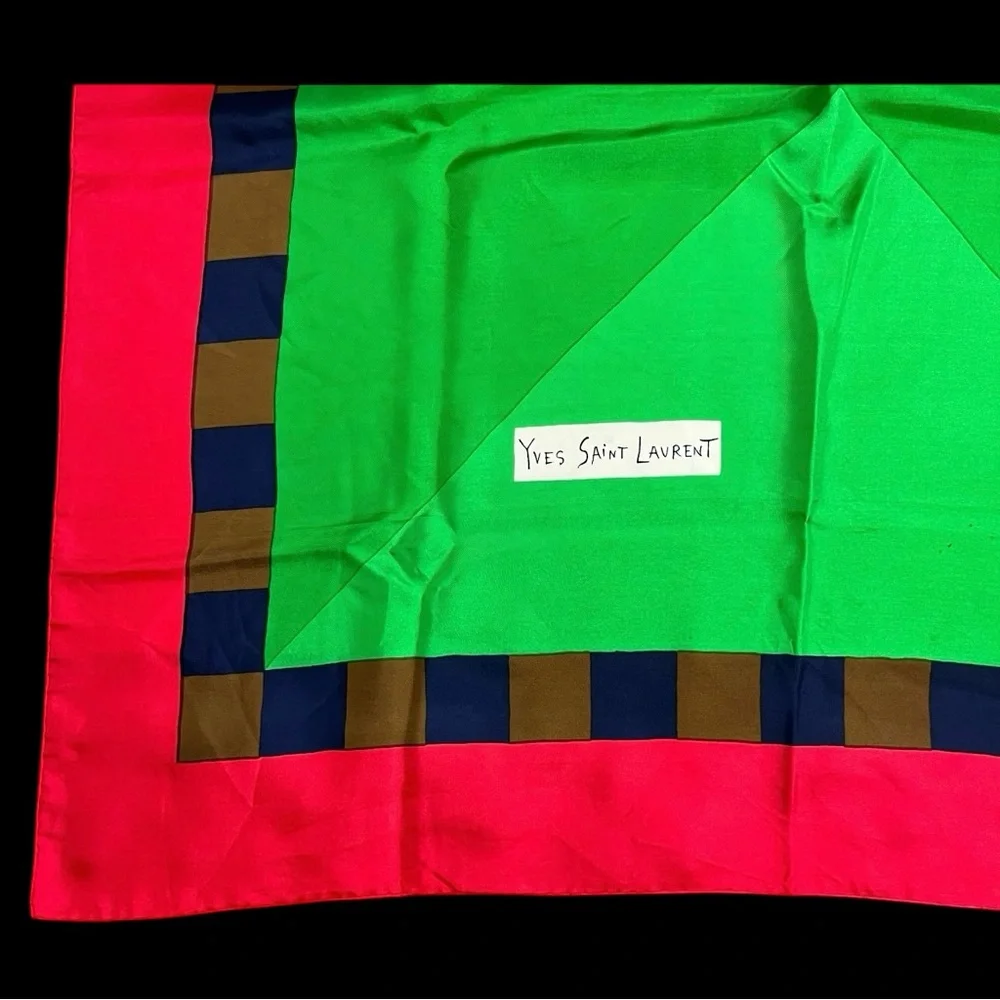 1960s Yves Saint Laurent Geometric Silk Scarf - Picture 2 of 2